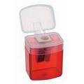 Pencil Sharpener-Translucent Red w/Clear Top.